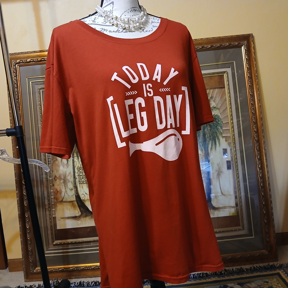 Red 'Today is Leg Day' Graphic T-Shirt